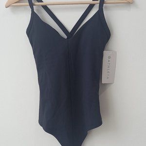 NEVER WORN - With TAG Athelta Front Plunge Bodysuit Sz XS Blue